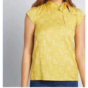 ModCloth- Up, Up and Amaze Top - Dinosaurs